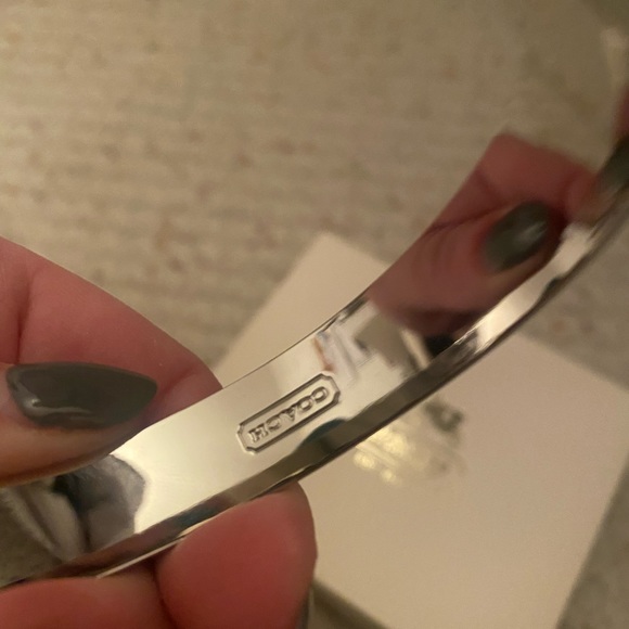 Coach poppy bangle bracelet silver purple new in box - Picture 2 of 7
